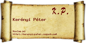 Kerényi Péter névjegykártya