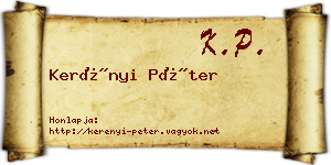 Kerényi Péter névjegykártya